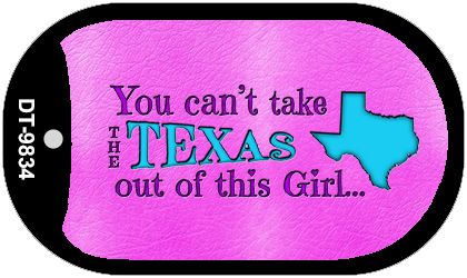 Texas Girl Novelty Metal Dog Tag Necklace DT-9834