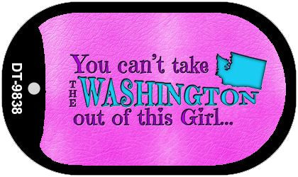 Washington Girl Novelty Metal Dog Tag Necklace DT-9838