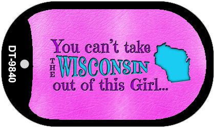 Wisconsin Girl Novelty Metal Dog Tag Necklace DT-9840