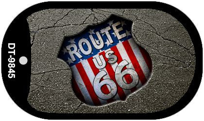 RT 66 Asphalt Novelty Metal Dog Tag Necklace DT-9845