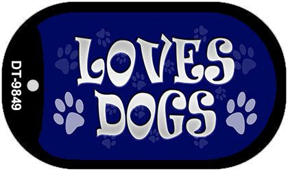 Loves Dogs Novelty Metal Dog Tag Necklace DT-9849