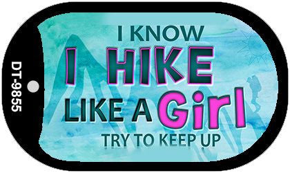 Hike Like A Girl Novelty Metal Dog Tag Necklace DT-9855