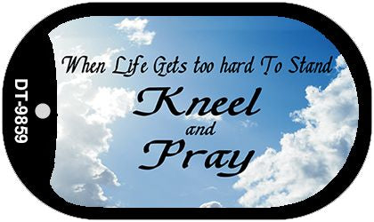 Kneel and Pray Clouds Novelty Metal Dog Tag Necklace DT-9859