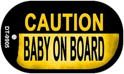Caution Baby On Board Novelty Metal Dog Tag Necklace DT-9905