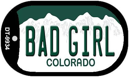 Bad Girl Colorado Novelty Metal Dog Tag Necklace DT-9934