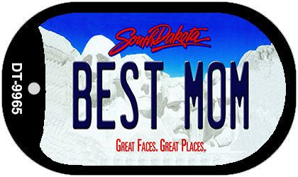 Best Mom South Dakota Novelty Metal Dog Tag Necklace DT-9965