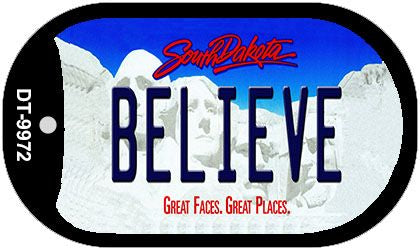 Believe South Dakota Novelty Metal Dog Tag Necklace DT-9972