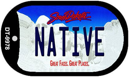 Native South Dakota Novelty Metal Dog Tag Necklace DT-9978