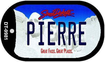 Pierre South Dakota Novelty Metal Dog Tag Necklace DT-9981