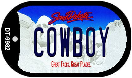 Cowboy South Dakota Novelty Metal Dog Tag Necklace DT-9982