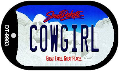 Cowgirl South Dakota Novelty Metal Dog Tag Necklace DT-9983