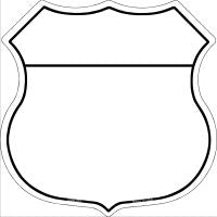 White|Black Plain Highway Shield Novelty Metal Magnet HSM-001