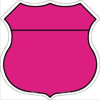 Pink|Black Plain Highway Shield Novelty Metal Magnet HSM-003