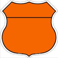 Orange|Black Plain Highway Shield Novelty Metal Magnet HSM-007