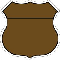 Brown|Black Plain Highway Shield Novelty Metal Magnet