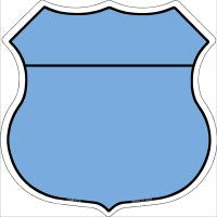 Light Blue|Black Plain Highway Shield Novelty Metal Magnet HSM-012