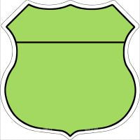 Lime Green|Black Plain Highway Shield Novelty Metal Magnet HSM-013