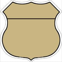 Gold|Black Plain Highway Shield Novelty Metal Magnet HSM-015