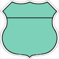 Mint|Black Plain Highway Shield Novelty Metal Magnet HSM-016