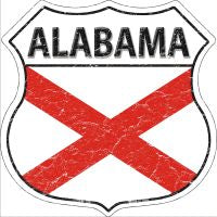 Alabama State Flag Highway Shield Novelty Metal Magnet HSM-109