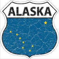 Alaska State Flag Highway Shield Novelty Metal Magnet HSM-110