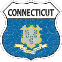 Connecticut State Flag Highway Shield Novelty Metal Magnet HSM-115