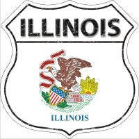 Illinois State Flag Highway Shield Novelty Metal Magnet HSM-121