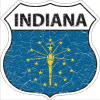 Indiana State Flag Highway Shield Novelty Metal Magnet HSM-122