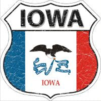 Iowa State Flag Highway Shield Novelty Metal Magnet HSM-123