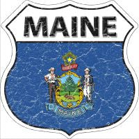 Maine State Flag Highway Shield Novelty Metal Magnet HSM-127