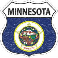 Minnesota State Flag Highway Shield Novelty Metal Magnet HSM-131