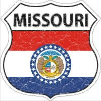 Missouri State Flag Highway Shield Novelty Metal Magnet HSM-133