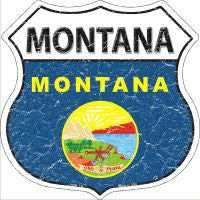 Montana State Flag Highway Shield Novelty Metal Magnet HSM-134