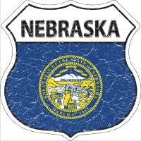 Nebraska State Flag Highway Shield Novelty Metal Magnet HSM-135