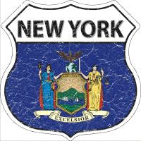 New York State Flag Highway Shield Novelty Metal Magnet HSM-140