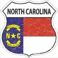 North Carolina State Flag Highway Shield Novelty Metal Magnet HSM-141
