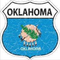 Oklahoma State Flag Highway Shield Novelty Metal Magnet HSM-144