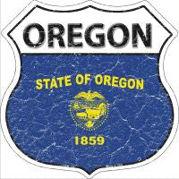 Oregon State Flag Highway Shield Novelty Metal Magnet HSM-145