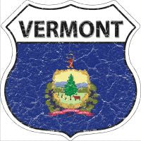 Vermont State Flag Highway Shield Novelty Metal Magnet HSM-153