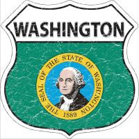 Washington State Flag Highway Shield Novelty Metal Magnet HSM-155