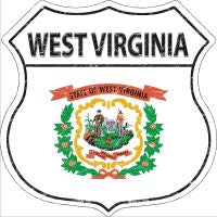 West Virginia State Flag Highway Shield Novelty Metal Magnet HSM-156