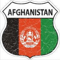 Afghanistan Flag Highway Shield Novelty Metal Magnet HSM-161