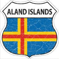 Aland Islands Flag Highway Shield Novelty Metal Magnet HSM-162