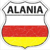 Alania Flag Highway Shield Novelty Metal Magnet HSM-163