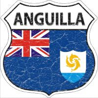 Anguilla Flag Highway Shield Novelty Metal Magnet HSM-170