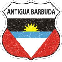 Antigua Barbuda Flag Highway Shield Novelty Metal Magnet HSM-173