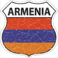 Armenia Flag Highway Shield Novelty Metal Magnet HSM-175