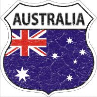 Australia Flag Highway Shield Novelty Metal Magnet HSM-177