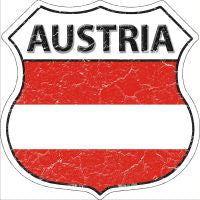 Austria Flag Highway Shield Novelty Metal Magnet HSM-178