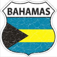 Bahamas Flag Highway Shield Novelty Metal Magnet HSM-180